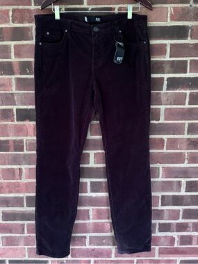 KUT From The Kloth Diana Skinny Corduroy Pants Brown Stretch Women’s US 14